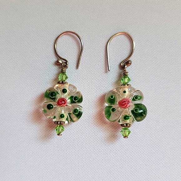 Floral Drop Earrings - Picture 1 of 1